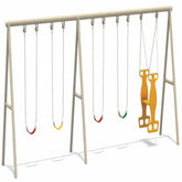 Huitich outdoor heavy-duty swing set with multiple swings for safe outdoor play